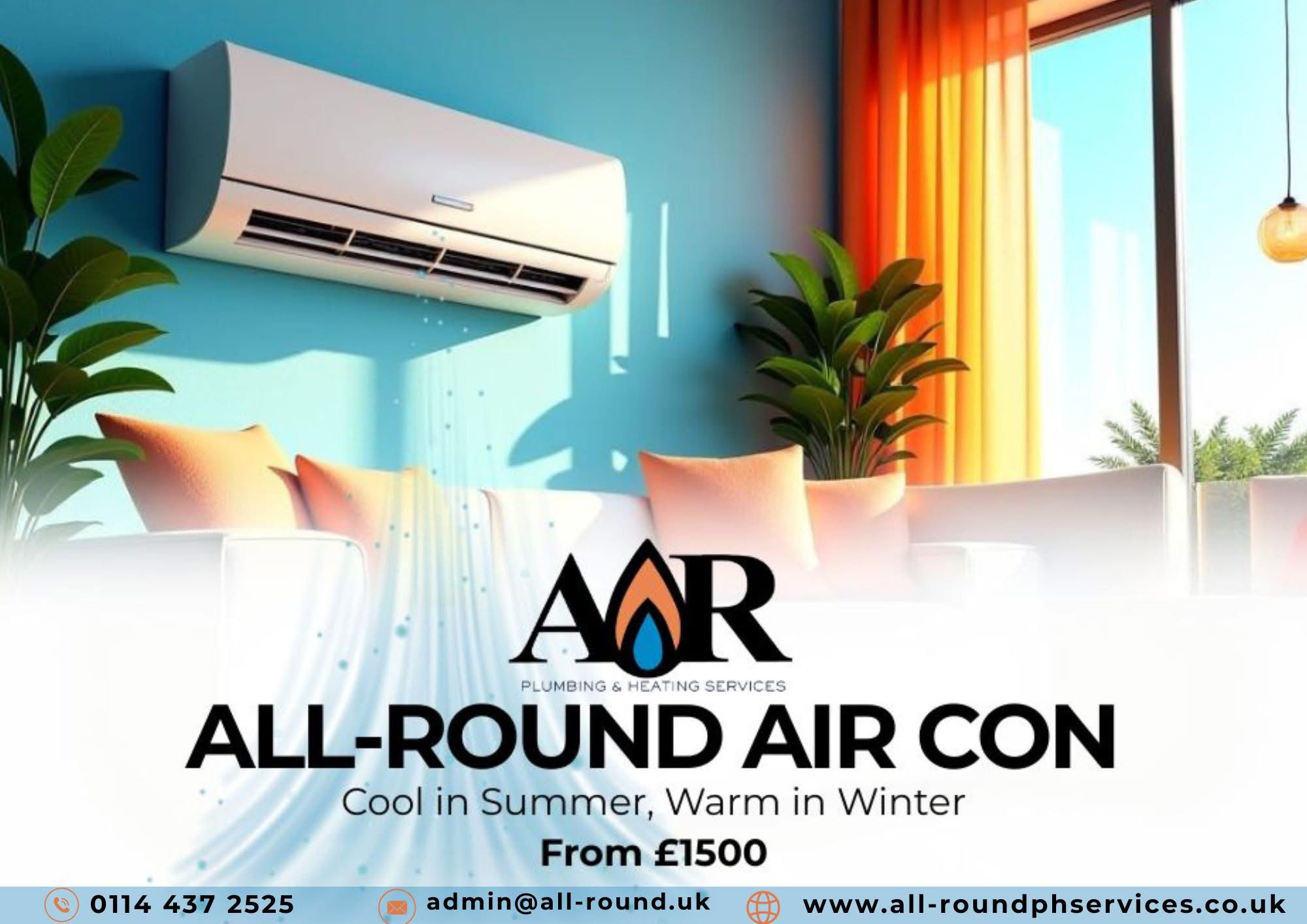 A modern indoor air conditioning unit.